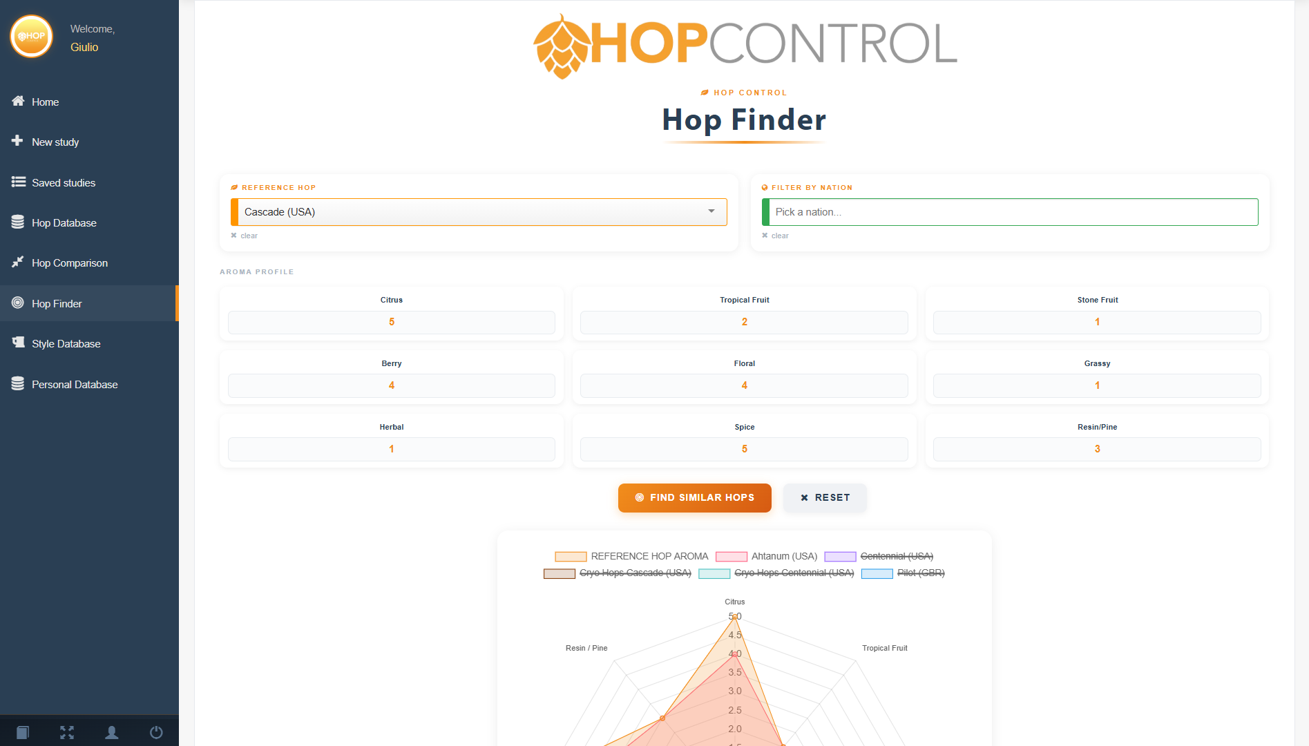 Hop Control hop finder